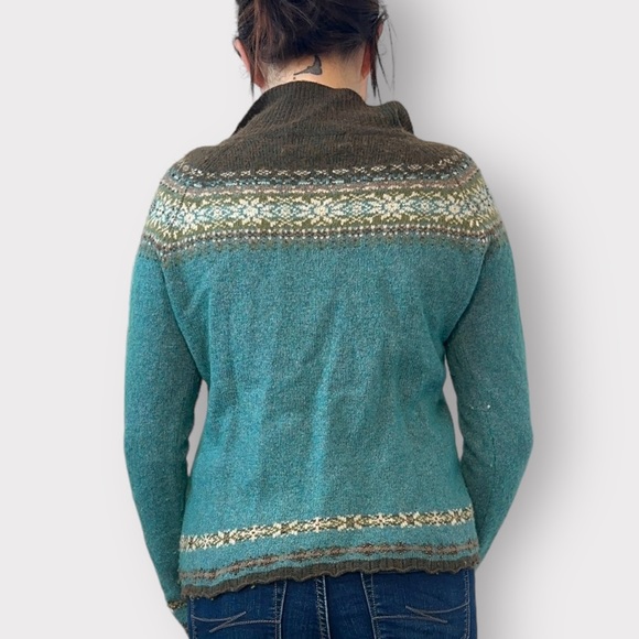 Eddie Bauer Fair Isle Pullover Cashmere, Cotton, Wool, Angora Blend Sweater - Picture 6 of 7